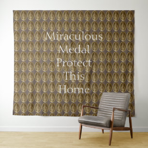 Miraculous Medal Protect This Home Tapestry