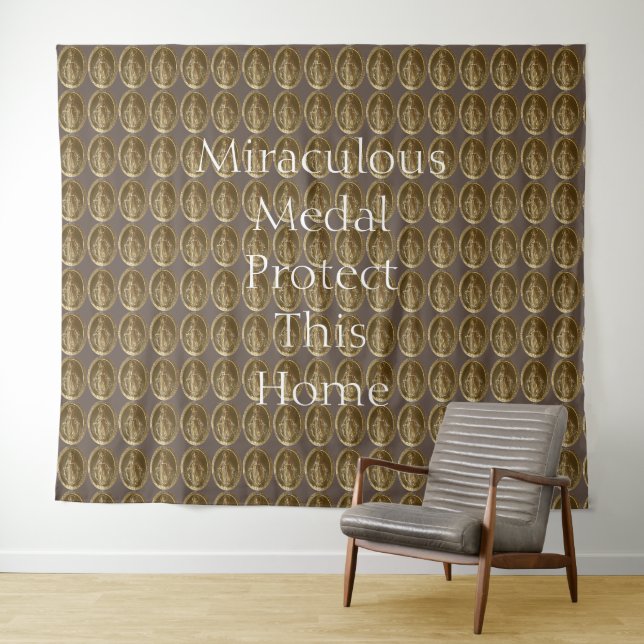 Miraculous Medal Protect This Home Tapestry (In Situ (Horizontal))
