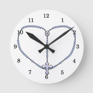 Miraculous Medal Rosary Round Clock