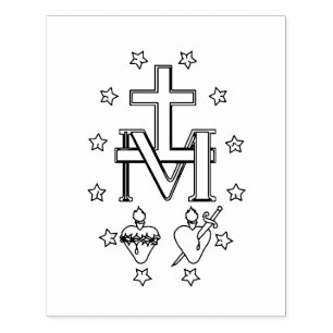 Miraculous Medal Rubber Stamp