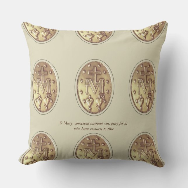 miraculous medal throw pillow (Front)