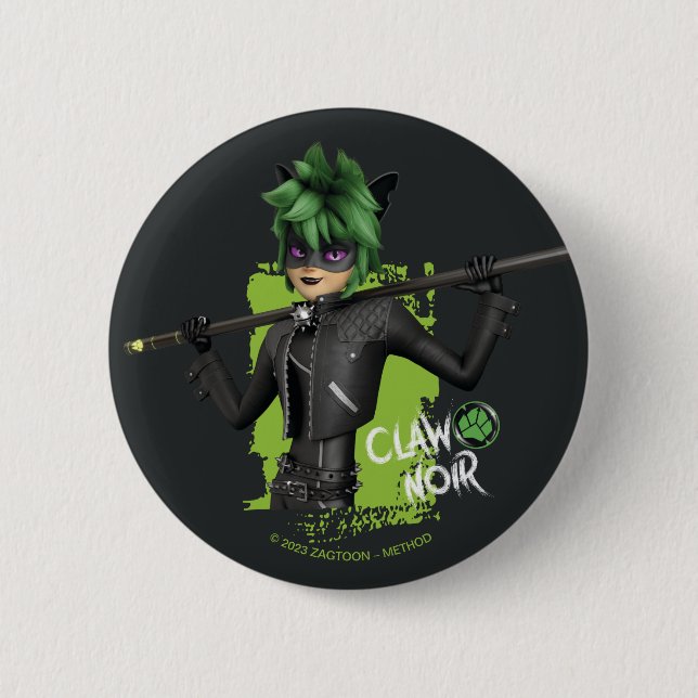 Miraculous Re-verse Claw Noir Character Graphic 6 Cm Round Badge (Front)