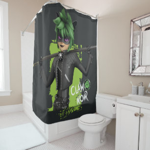 Miraculous Re-verse Claw Noir Character Graphic Shower Curtain