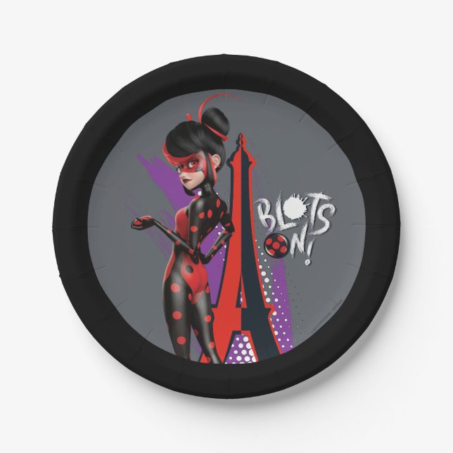 Miraculous Re-verse Shadybug Blots On! Paper Plate (Front)