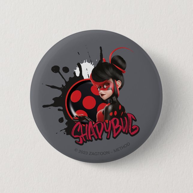 Miraculous Re-verse Shadybug Character Graphic 6 Cm Round Badge (Front)