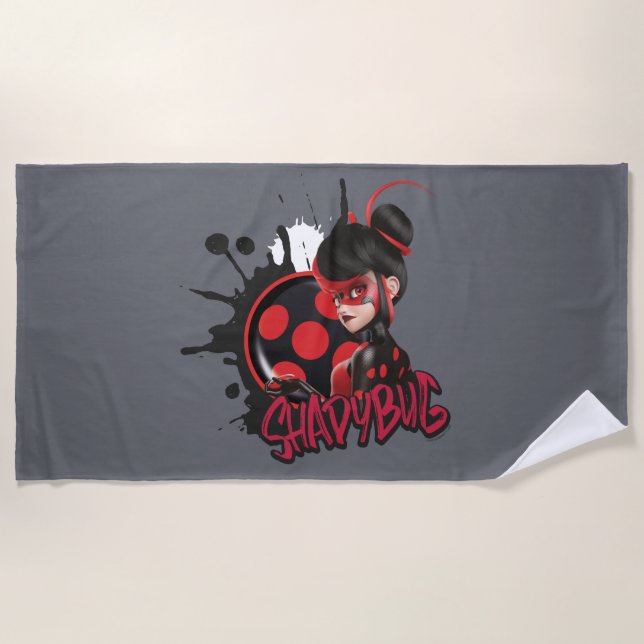 Miraculous Re-verse Shadybug Character Graphic Beach Towel (Front)