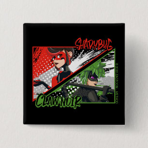 Miraculous Re-verse Shadybug & Claw Noir 15 Cm Square Badge