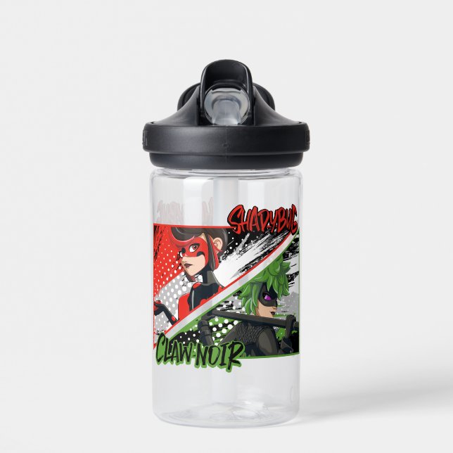 Miraculous Re-verse Shadybug & Claw Noir Water Bottle (Front)