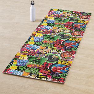 Miraculous Superhero Characters Pattern Yoga Mat