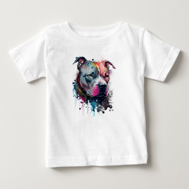 Mirada seria + corazón amable: pitbull baby T-Shirt (Front)