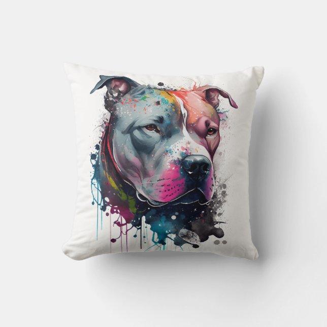 Mirada seria + corazón amable: pitbull cushion (Front)