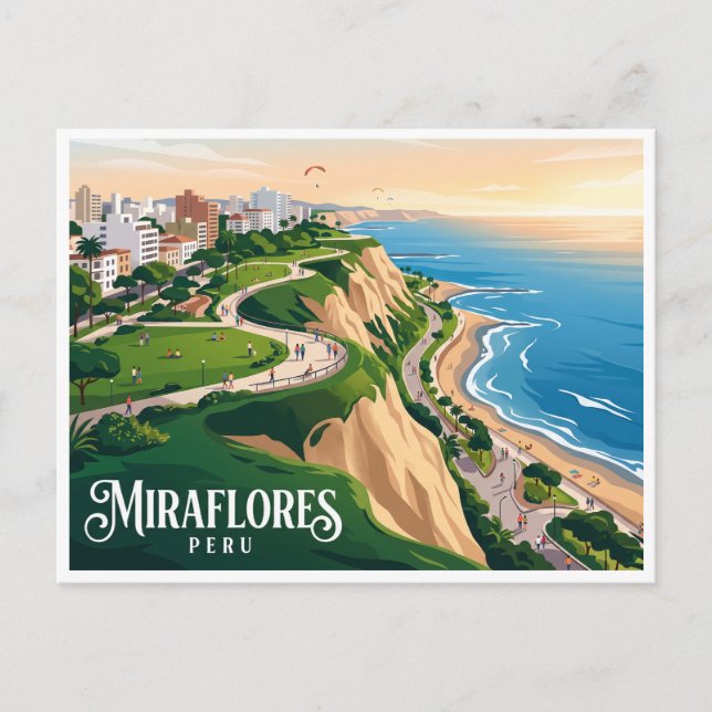 Miraflores Cliffs Lima Peru Postcard (Front)