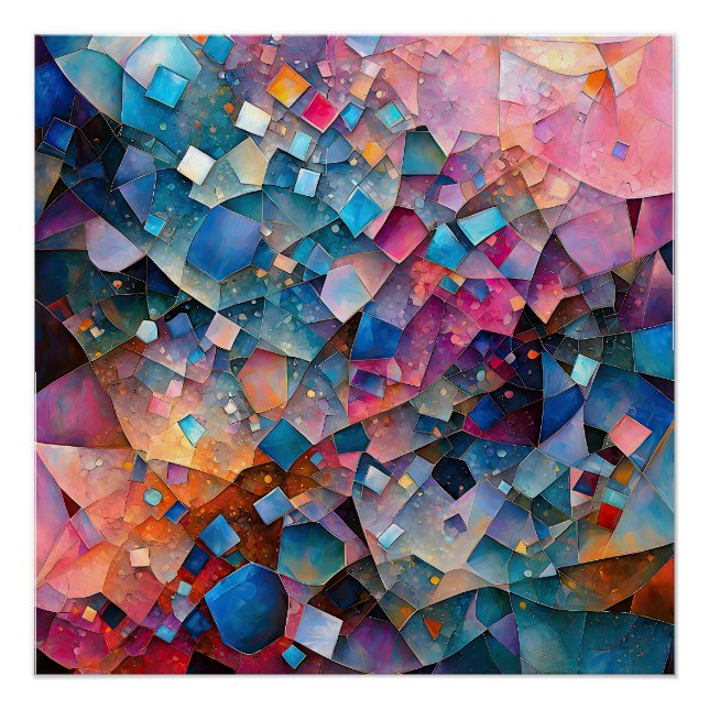 "Mirage Cascade" Colourful Abstract Art Poster (Front)