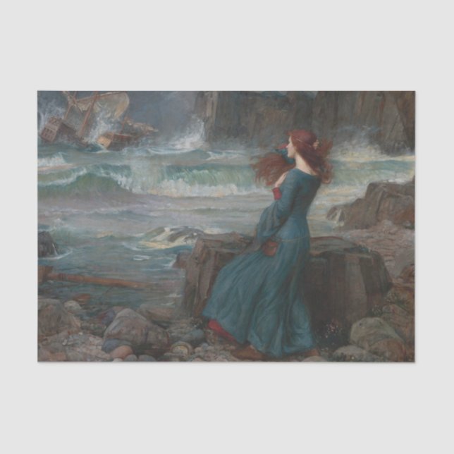 Miranda and the Tempest by John William Waterhouse Tissue Paper (Front)