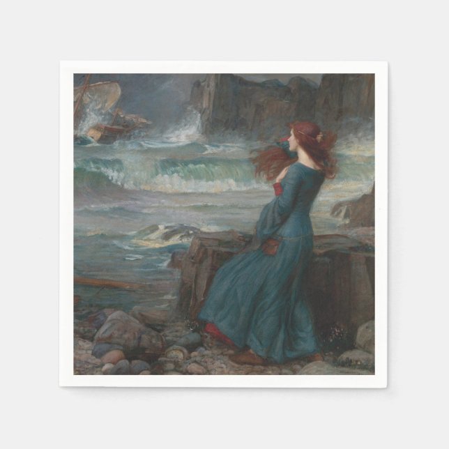 Miranda (by John William Waterhouse) Napkin (Front)