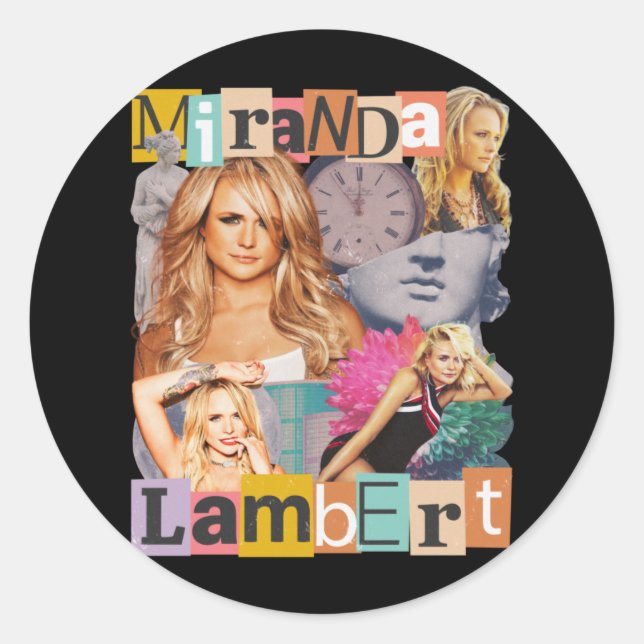 Miranda Lambert Country Music Classic Round Sticker (Front)