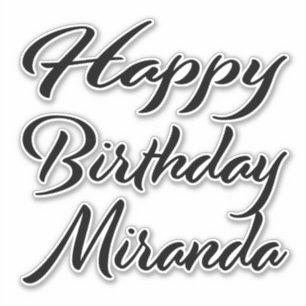 Miranda Name Vorname black Sticker Geburtstag