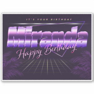 Miranda Name Vorname lila retro Sticker Geburtstag