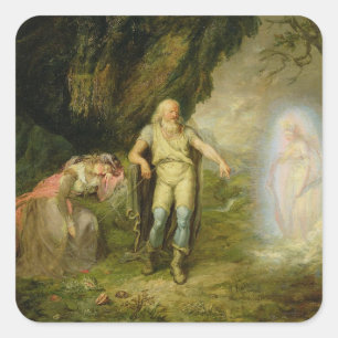 Miranda, Prospero and Ariel, from 'The Tempest' by Square Sticker