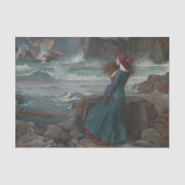 Miranda Tempest John William Waterhouse Art Tissue Paper (Front)