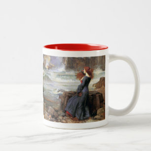 Miranda - The Tempest - John William Waterhouse Two-Tone Coffee Mug