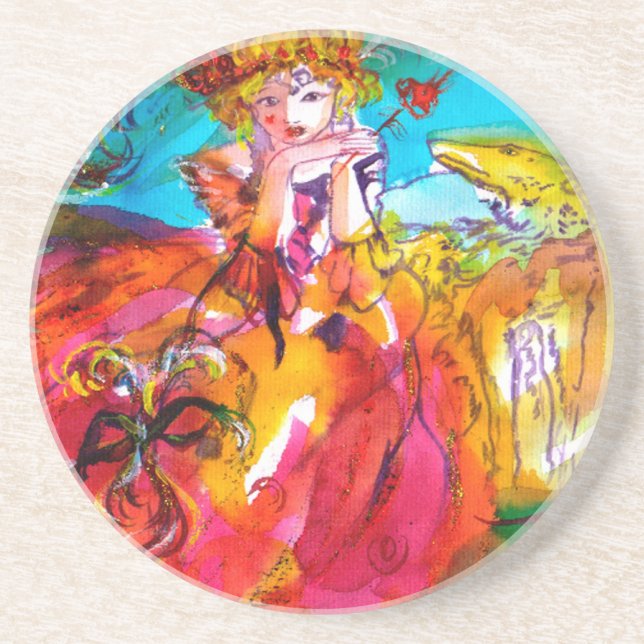 MIRANDOLINA  / Venetian Carnival Masks Coaster (Front)