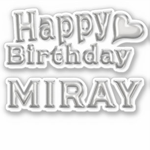 Miray Happy Birthday silver Sticker