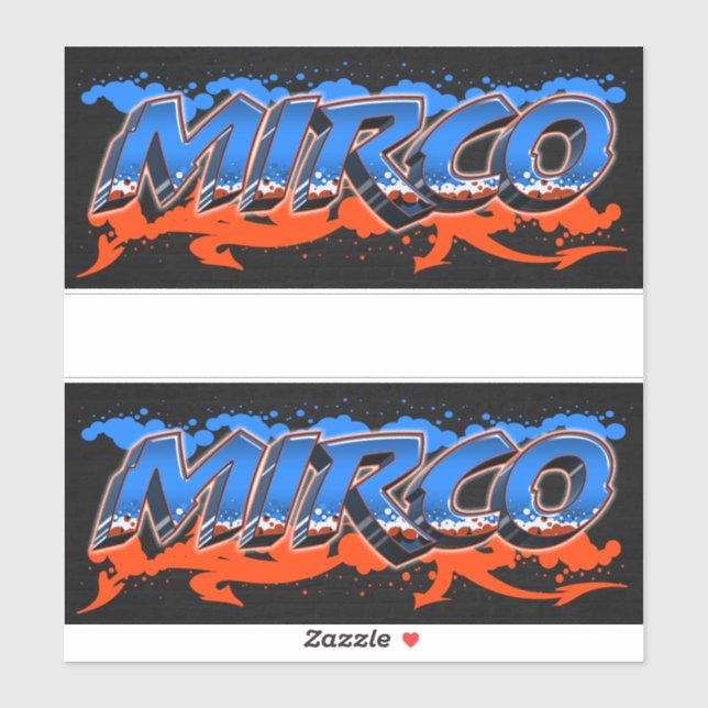Mirco First Name Graffiti Sticker (Sheet)