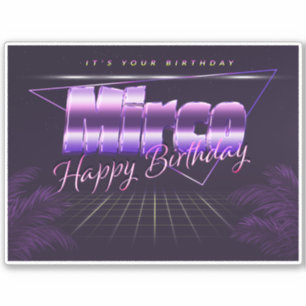 Mirco Name Vorname lila retro Sticker Geburtstag