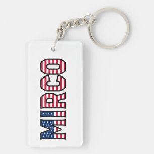 Mirco Name Vorname USA Flagge Anhänger Schlüssel Key Ring