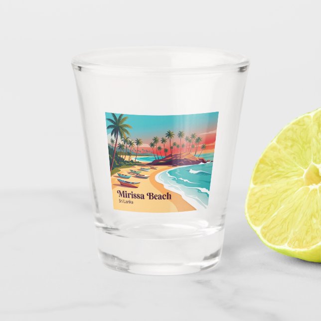 Mirissa Beach Sri Lanka Shot Glass (Front)