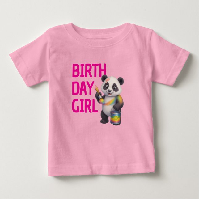 Miro the Dreamer Panda 1st Birthday Girl  Baby T T-Shirt (Front)