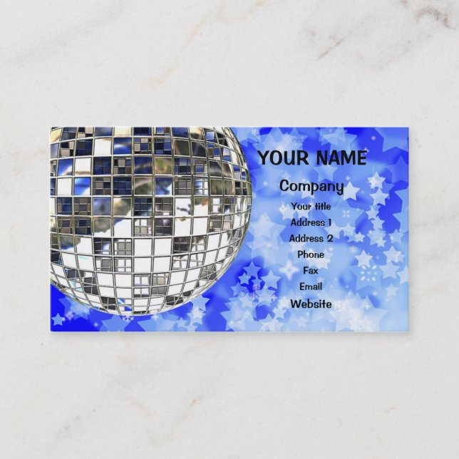 Mirror ball business card (Front)