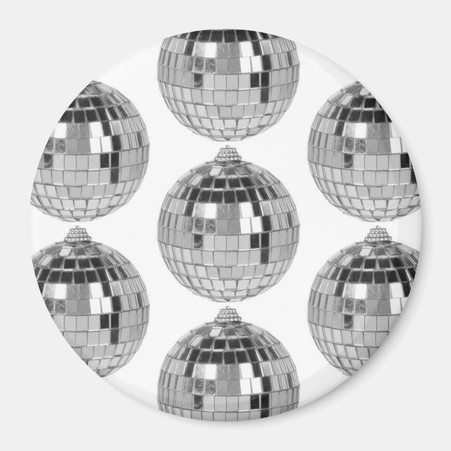 Mirror Ball magnet, Glitter Ball magnet, Disco Magnet (Front)