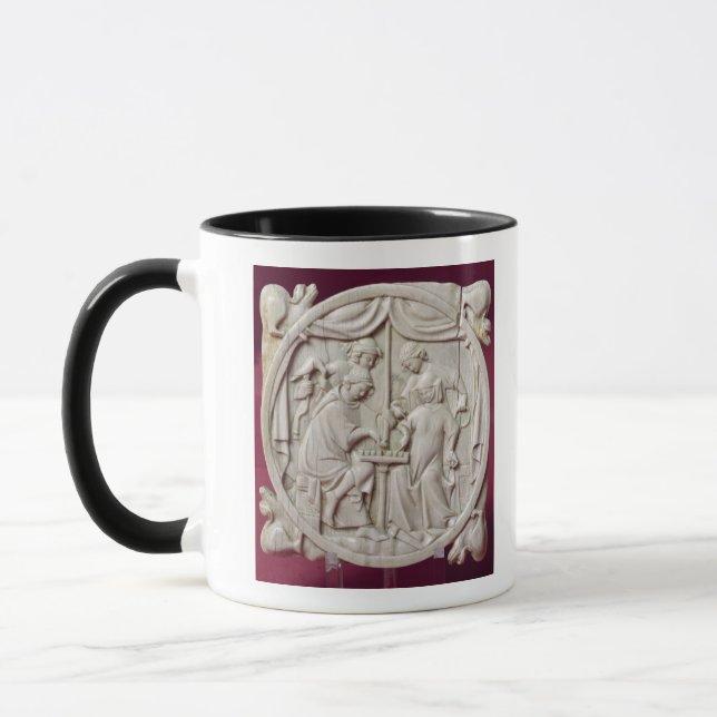 Mirror case depicting a game of chess, c.1300 mug (Left)