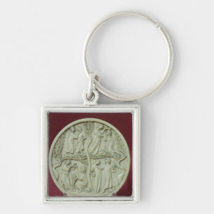 Mirror case depicting courtly scenes, c.1320-30 key ring