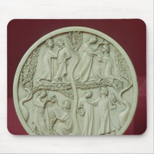 Mirror case depicting courtly scenes, c.1320-30 mouse pad