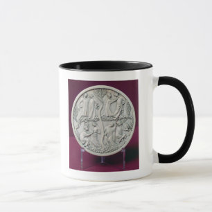 Mirror case depicting courtly scenes, c.1320-30 mug