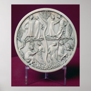 Mirror case depicting courtly scenes, c.1320-30 poster