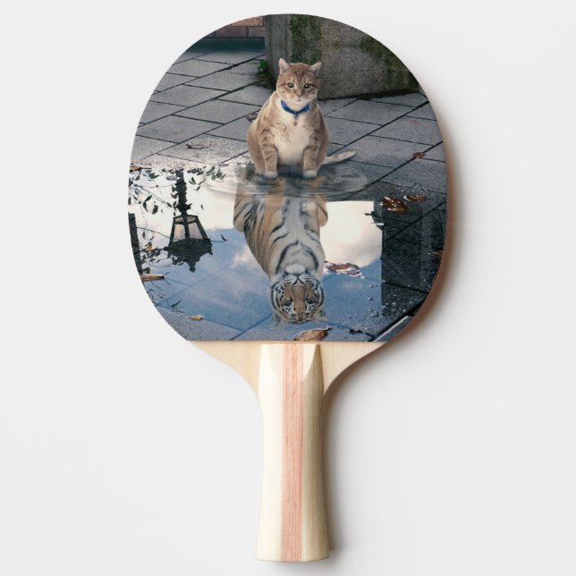 Mirror cat ping pong paddle (Front)