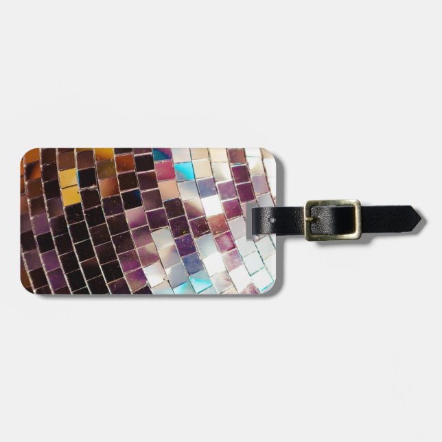 Mirror Disco Ball Luggage Tag (Front Horizontal)