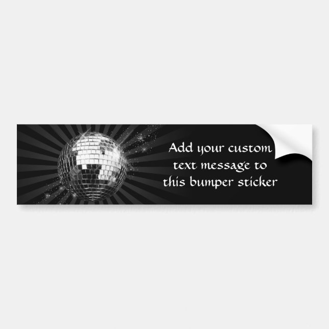 Mirror Disco Ball on Black Bumper Sticker (Front)