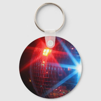 Mirror disco rotating ball with laser lights key ring