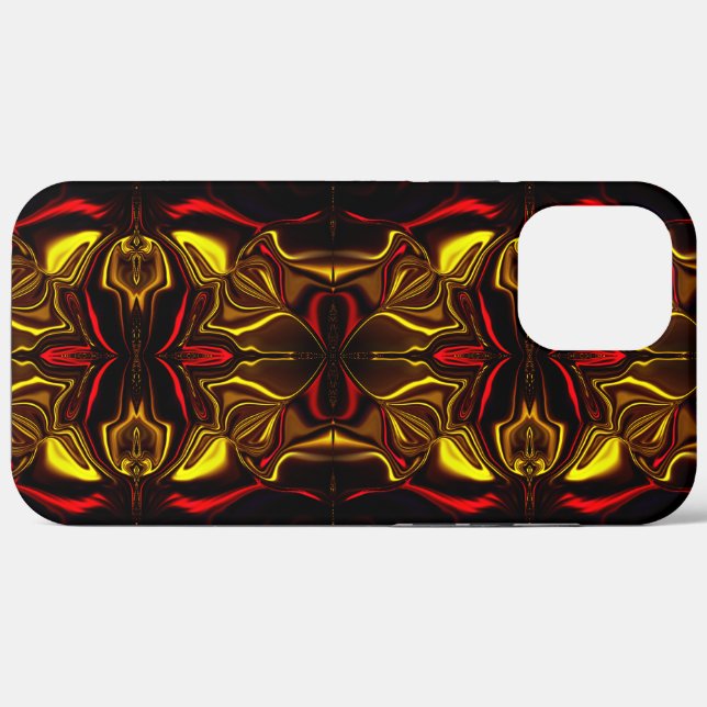 Mirror -Gold and red curved traces with dark parts Case-Mate iPhone Case (Back (Horizontal))