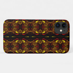 Mirror -Gold and red curved traces with dark parts Case-Mate iPhone Case