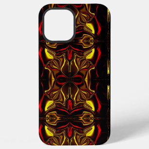 Mirror -Gold and red curved traces with dark parts iPhone 12 Pro Max Case