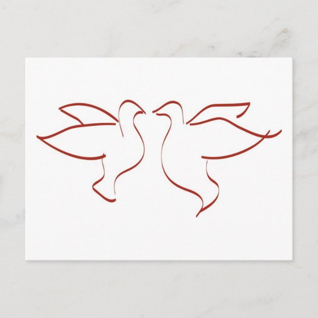 Mirror Image Doves Clipart Postcard (Front)