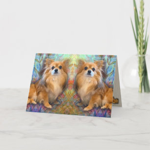 Mirror image of Long Hair Chihuahua birthday   Card