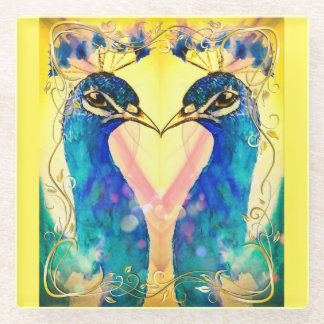 Mirror Image Peacock Coaster