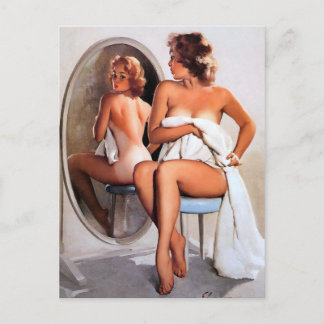 Mirror Image Pin Up Postcard